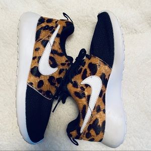 Size 5 Nike Free runs - Cheetah print - worn once